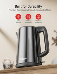 Paris Rhône 1.7L Electric Kettle EK013, 1500W Stainless Steel Double Wall