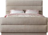 Paxton Chenille Fabric Queen Bed - Luxurious Cozy Design with Tufted Headboard for Elegant Bedrooms