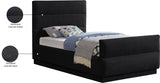 Paxton Twin Bed - Luxurious Chenille Upholstered Design with Channel Tufted Headboard for Elegance