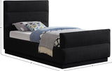 Paxton Twin Bed - Luxurious Chenille Upholstered Design with Channel Tufted Headboard for Elegance
