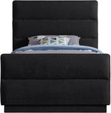 Paxton Twin Bed - Luxurious Chenille Upholstered Design with Channel Tufted Headboard for Elegance