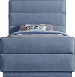 Paxton Twin Bed - Luxurious Chenille Upholstered Design with Channel Tufted Headboard for Elegance