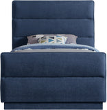 Paxton Twin Bed - Luxurious Chenille Upholstered Design with Channel Tufted Headboard for Elegance