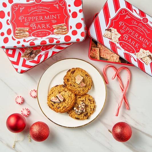 Handmade Layered Salted Caramel Dark & White Chocolate Peppermint Bark