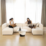 Philo Chenille Low Profile Modular Sectional Sofa (4-Seater+2 Ottomans)