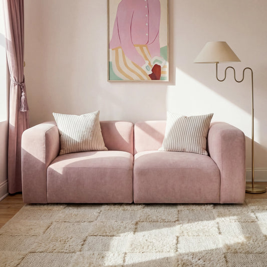 Philo Blush Pink Low Profile Modular Sofa (Loveseat)