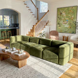 Philo Performance Velvet Low Profile Modular Sofa (4-Seater)