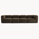 Philo Performance Velvet Low Profile Modular Sofa (4-Seater)