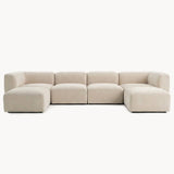 Philo Chenille Low Profile Modular Sectional Sofa (4-Seater+2 Ottomans)