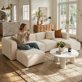 Philo Chenille Low Profile Modular Sectional Sofa (4-Seater+2 Ottomans)
