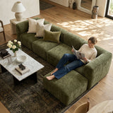 Philo Chenille Low Profile Modular Sectional Sofa (4-Seater+Ottoman)