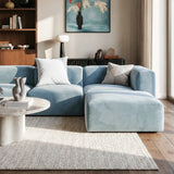 Philo Performance Velvet Low Profile Modular Sectional Sofa (4-Seater+Ottoman)