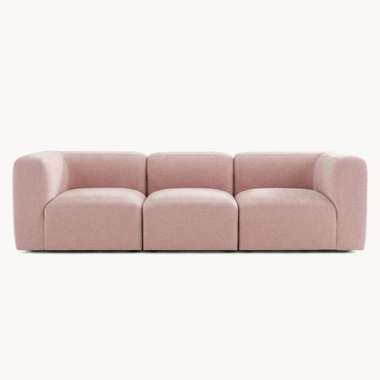 Philo Blush Pink Low Profile Modular Sofa (3-Seater)