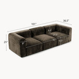Philo Chenille Low Profile Modular Sofa (3-Seater)