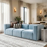 Philo Performance Velvet Low Profile Modular Sofa (3-Seater)