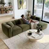 Philo Performance Velvet Low Profile Modular Sectional Sofa (3-Seater+Ottoman)