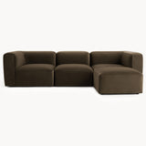 Philo Performance Velvet Low Profile Modular Sectional Sofa (3-Seater+Ottoman)