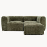 Philo Chenille Low Profile Modular Sectional Sofa (Loveseat+Ottoman)