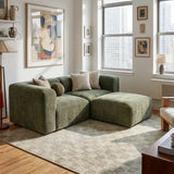 Philo Chenille Low Profile Modular Sectional Sofa (Loveseat+Ottoman)