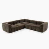 Philo Chenille Low Profile Reversible Modular L Sectional Sofa (5-Seater)