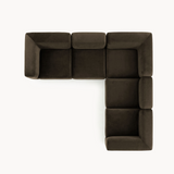 Philo Performance Velvet Low Profile Reversible Modular L Sectional Sofa (5-Seater)