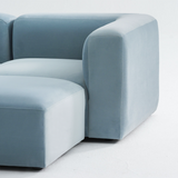 Philo Performance Velvet Low Profile Modular Sectional Sofa (3-Seater+Ottoman)