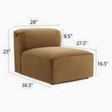 Philo Performance Velvet Low Profile Modular Armless Chair