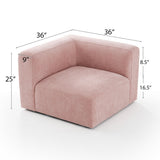 Philo Blush Pink Low Profile Modular Corner Chair