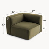 Philo Performance Velvet Low Profile Modular Corner Chair