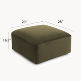 Philo Performance Velvet Low Profile Modular Ottoman