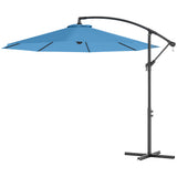 Outsunny 10' Cantilever Tilt Offset Patio Umbrella w/ UV & Water Safe Material & Cross Base (Weight Not Included), Blue