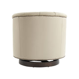 Veitin Chesterfield Rocker and Swivel Genuine Leather Chair WHITE