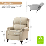 Consuela Mid-century Genuine Leather Recliner