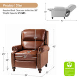 Consuela Mid-century Genuine Leather Recliner