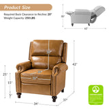 Consuela Mid-century Genuine Leather Recliner