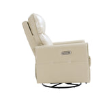 Mark Modern Faux Leather Electronic Power Swivel Recliner with Marker Lamp