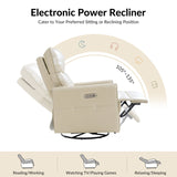 Mark Modern Faux Leather Electronic Power Swivel Recliner with Marker Lamp