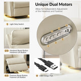 Mark Modern Faux Leather Electronic Power Swivel Recliner with Marker Lamp