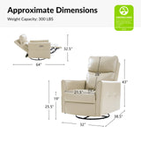 Mark Modern Faux Leather Electronic Power Swivel Recliner with Marker Lamp