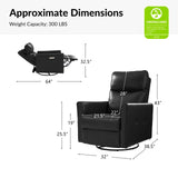 Mark Modern Faux Leather Electronic Power Swivel Recliner with Marker Lamp