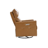Mark Modern Faux Leather Electronic Power Swivel Recliner with Marker Lamp