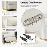 Mark Modern Faux Leather Electronic Power Swivel Recliner with Marker Lamp