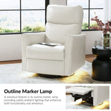 Mark Modern Faux Leather Electronic Power Swivel Recliner with Marker Lamp