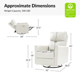 Mark Modern Faux Leather Electronic Power Swivel Recliner with Marker Lamp