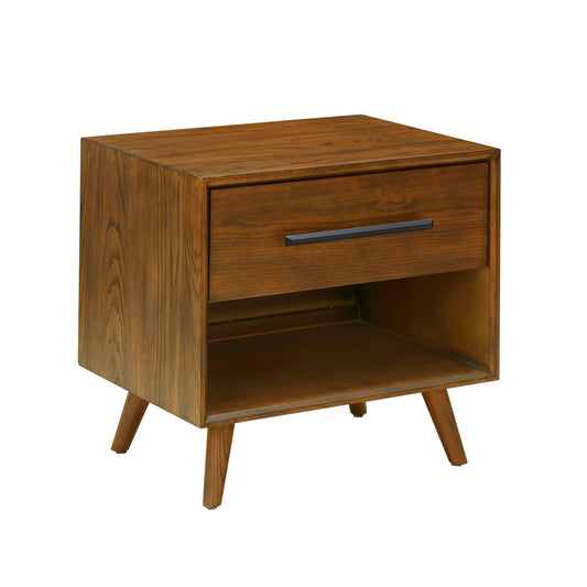 Emery 24" Walnut 1-Drawer Nightstand