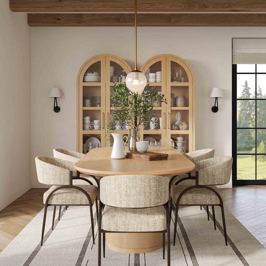 Marlow 102" Wood Oval Dining Table