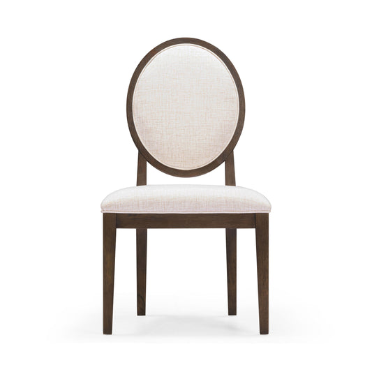 Mila Dark Brown and Beige Performance Fabric Dining Chair - Set of 2