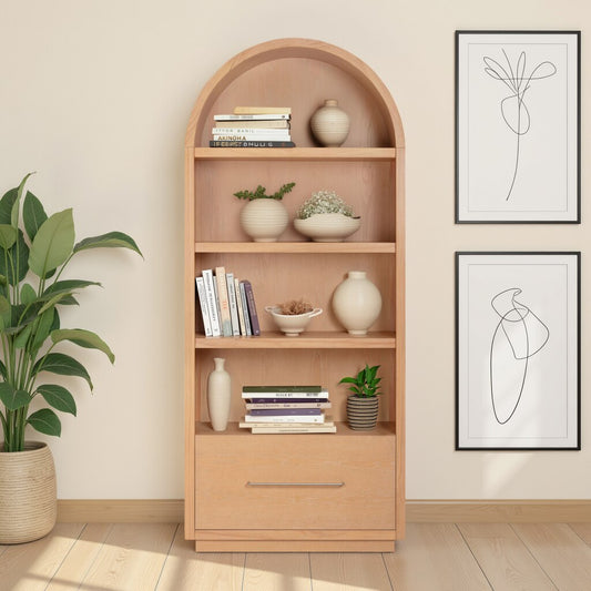 Marlow Wood Bookcase With File Drawer