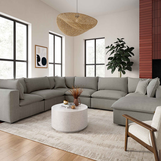 Cali 7-Piece Performance Fabric Modular Large Chaise Sectional