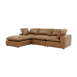 Cali 4-Piece Brown Leather Modular Sectional